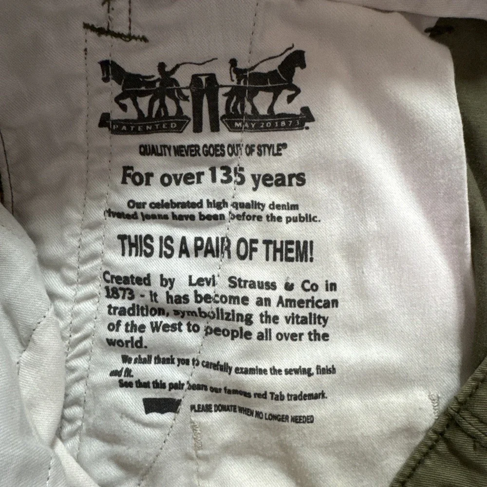 Levis‎ Ace Cargo Pants Mens 36x30 (36x28) Green Twill Military Straight Utility